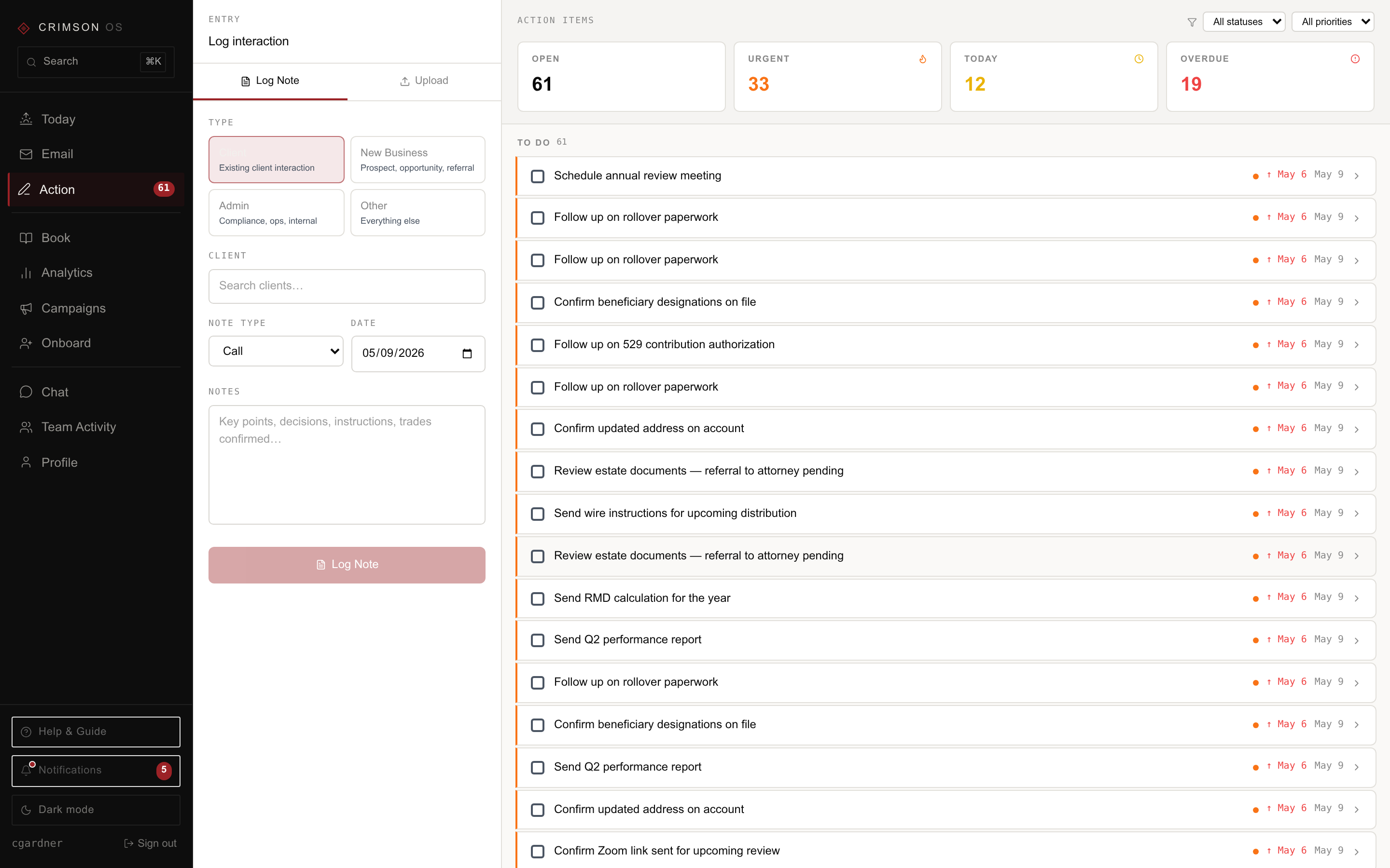 Crimson OS — Action Items